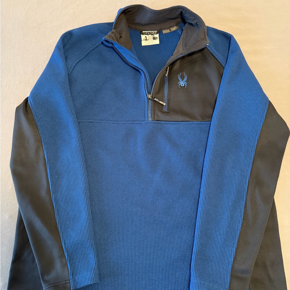 Spyder Royal Blue and Black Fleece Pullover